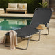 Joanna Sun Lounger Chaise | Gray Fabric | Powder-Coated Steel | 74"