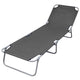 Joanna Sun Lounger Chaise | Gray Fabric | Powder-Coated Steel | 74"