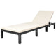 Outdoor Chaise Lounger | Black Poly Rattan | White Cushioned 77"