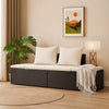 Shane Outdoor Daybed | Black Poly Rattan | White Cushions | 77"