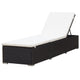 Remie Outdoor Chaise Lounger | Dark Brown Poly Rattan | White | 77’’ BM340543
