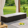 Remie Outdoor Chaise Lounger | Dark Brown Poly Rattan | White | 77"