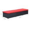 Remie Outdoor Chaise Lounger | Black Poly Rattan | Red Cushions | 77’’ BM340544