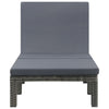 Patio Sun Lounger | Anthracite Gray Poly Rattan | Polyester Cushion 77’’ BM340546