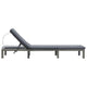 Patio Sun Lounger | Anthracite Gray Poly Rattan | Polyester Cushion 77’’ BM340546