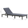 Patio Sun Lounger | Anthracite Gray Poly Rattan | Polyester Cushion 77’’ BM340546