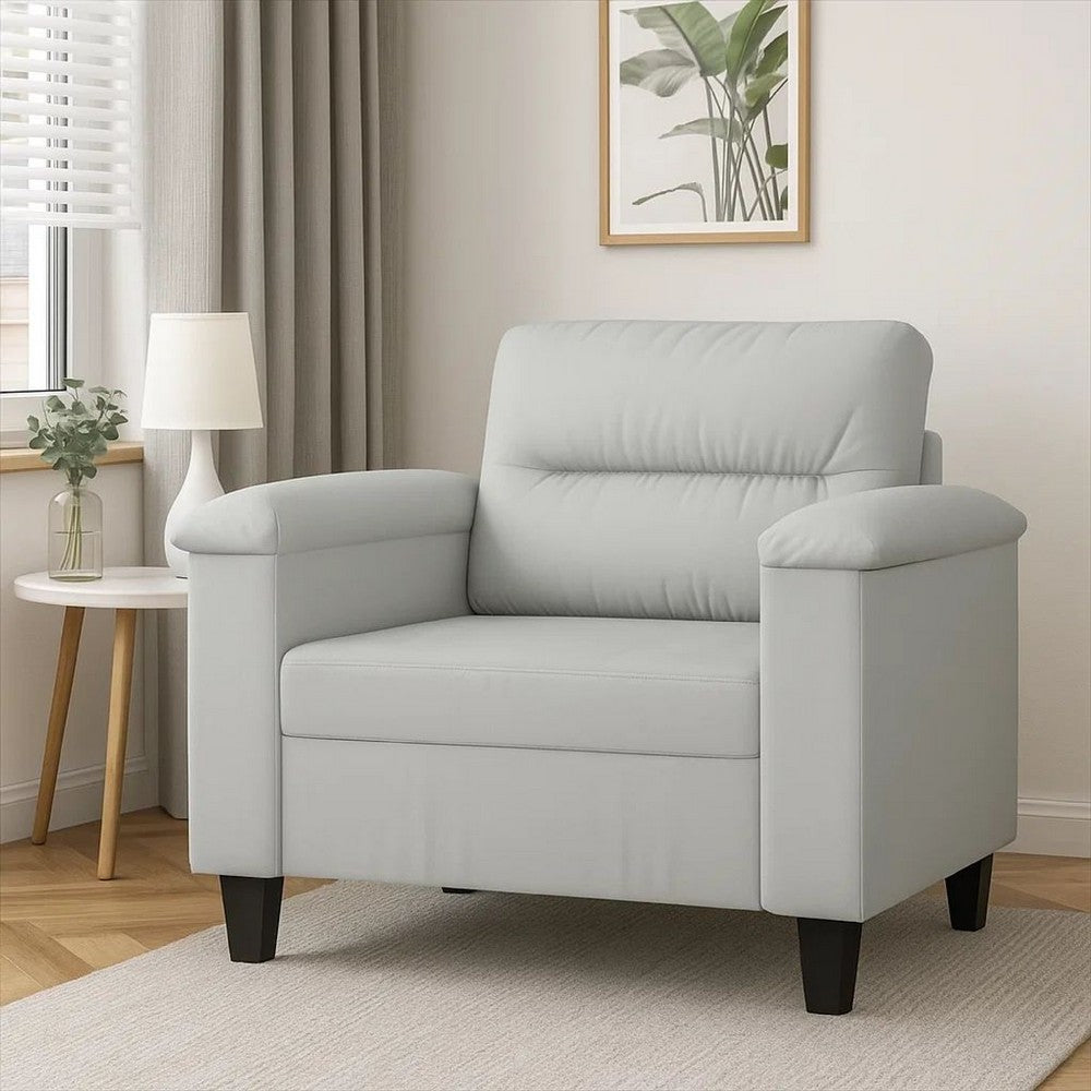 Sofa Chair | Gray Microfiber | Tapered BLock Legs | 35"