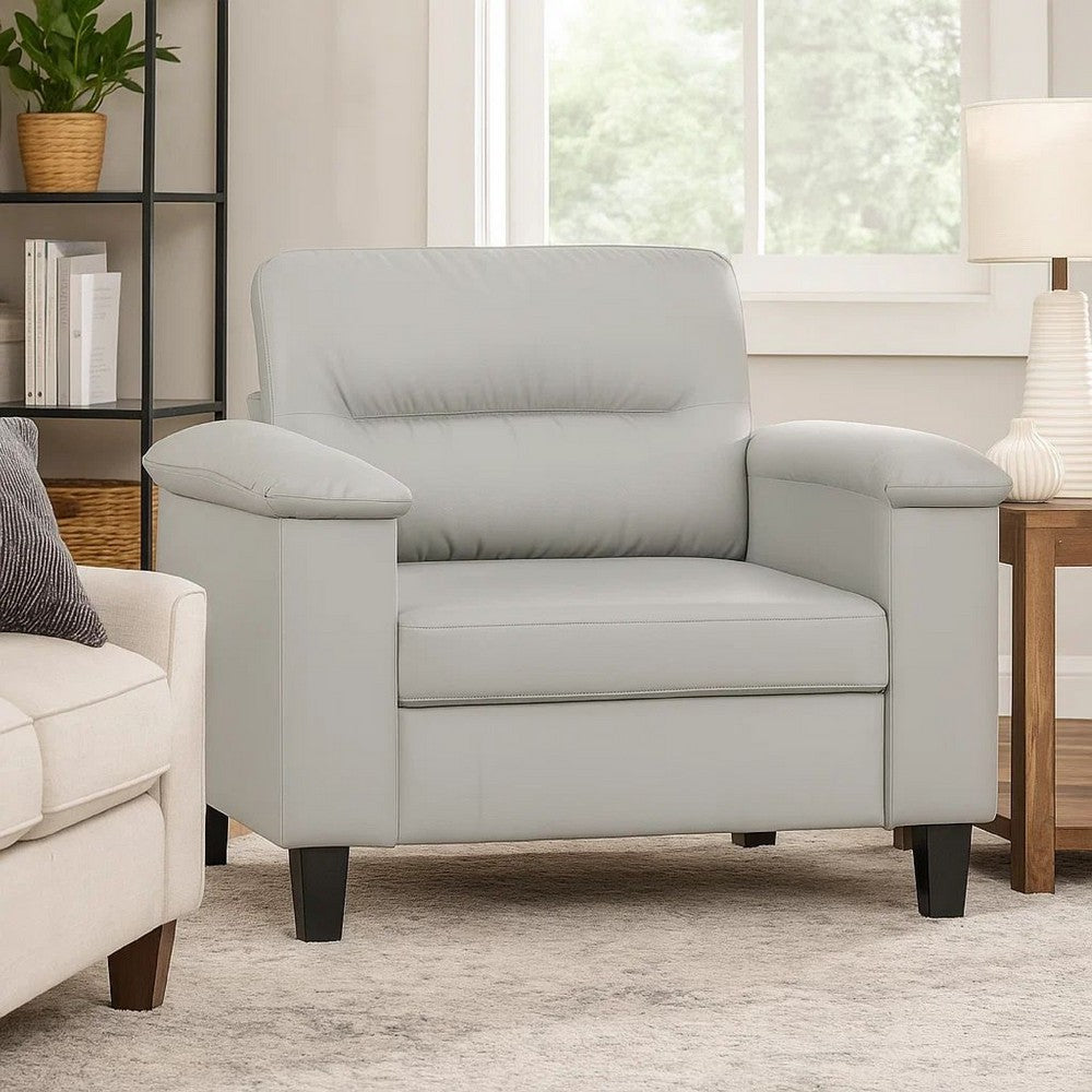 Sofa Chair | Gray Microfiber | Tapered BLock Legs | 35"