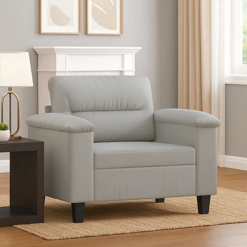 Sofa Chair | Gray Microfiber | Tapered BLock Legs | 35"