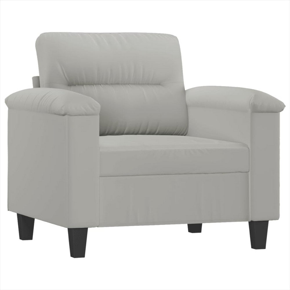 Sofa Chair | Gray Microfiber | Tapered BLock Legs | 35"