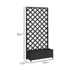 Planter Box w Vertical Trellis | 71’’ | Black Solid Fir Wood BM340548