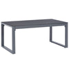 Coffee Table | Silver Aluminum Sled Base | 35" Rectangular Glass Top