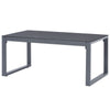 Coffee Table | Silver Aluminum Sled Base | 35’’ Rectangular Glass Top BM340550