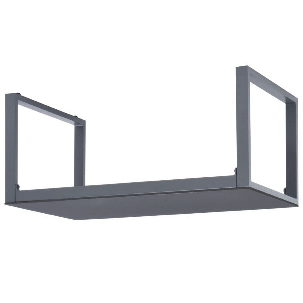 Coffee Table | Silver Aluminum Sled Base | 35’’ Rectangular Glass Top BM340550