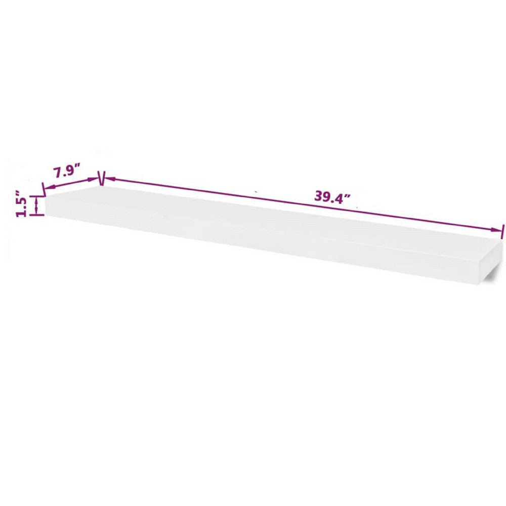 Zyno Floating Wall Shelves Set of 2 | Matte White MDF Body BM340552