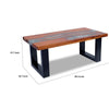 Coffee Table | 39’’ Brown Mango Wood Top | Black Sled Base BM340553