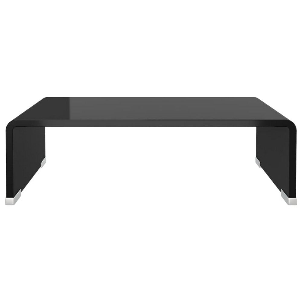 39’’ TV Stand | Black Tempered Glass | High-Gloss Finish | C Shape BM340554