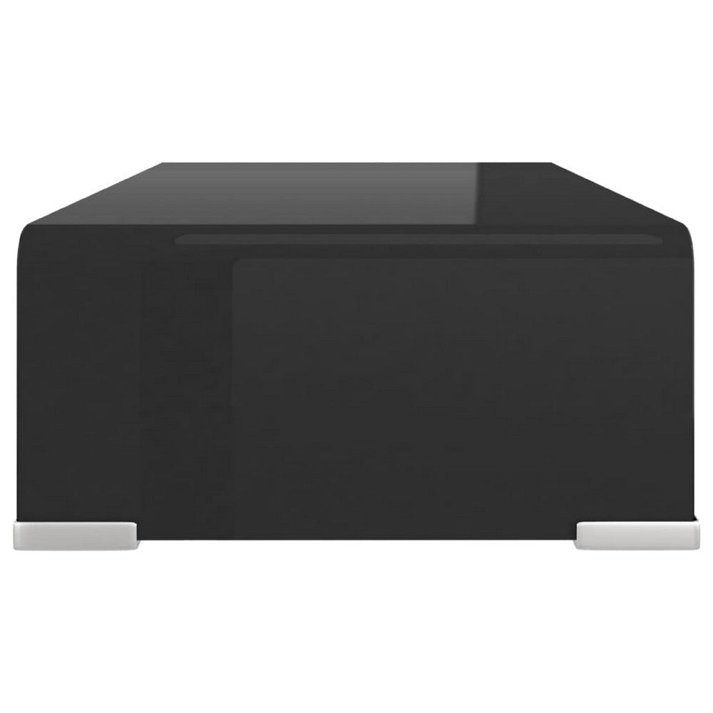 39’’ TV Stand | Black Tempered Glass | High-Gloss Finish | C Shape BM340554