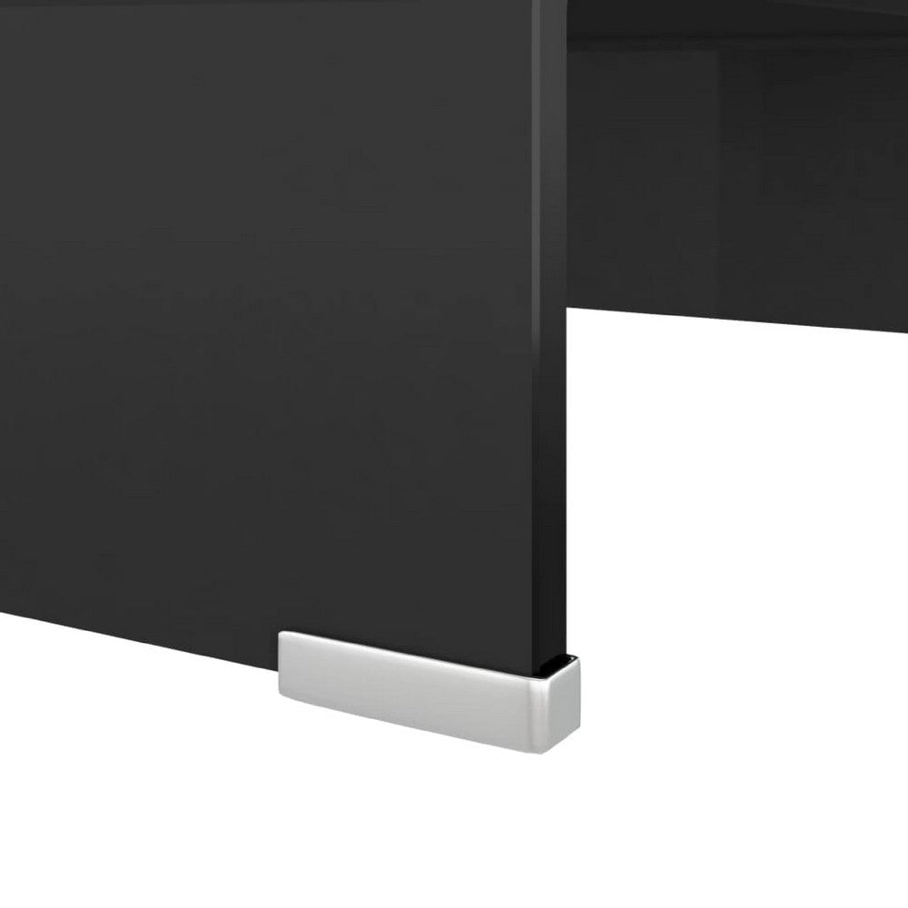 39’’ TV Stand | Black Tempered Glass | High-Gloss Finish | C Shape BM340554