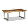 Coffee Table | 39’’ Brown Reclaimed Wood Top | Metal Sled Base BM340555