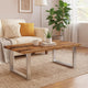 Coffee Table | 39" Brown Reclaimed Wood Top | Metal Sled Base