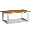 Coffee Table | 39" Brown Reclaimed Wood Top | Metal Sled Base