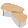 Dose Nesting Coffee Table Set of 2 | Brown Oval Top | Solid Pine Wood BM340557