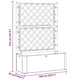 Planter Box w Trellis | 56’’ Gray Plastic | Open Diamond Design BM340561