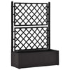 Planter Box w Trellis | 56" Gray Plastic | Open Diamond Design