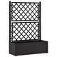 Planter Box w Trellis | 56" Gray Plastic | Open Diamond Design
