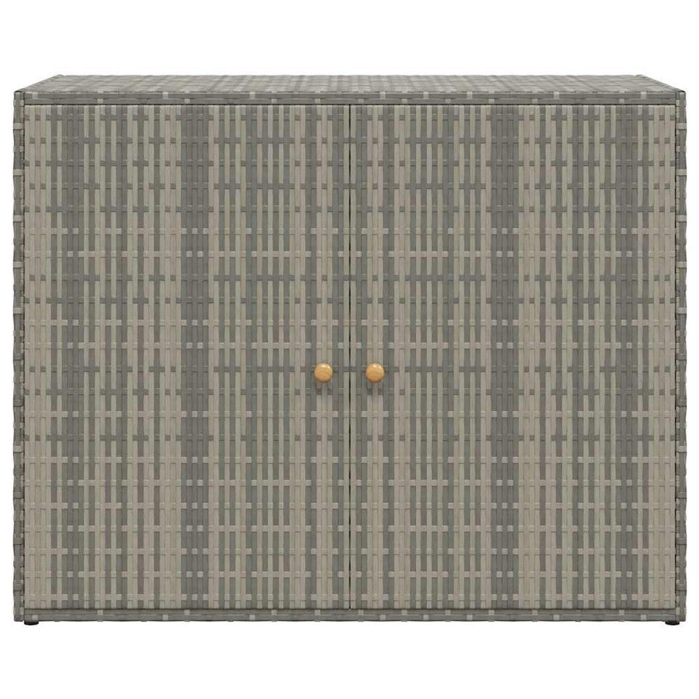 39’’ Garden Storage Cabinet | 2 Doors | Gray Poly Rattan Body BM340562