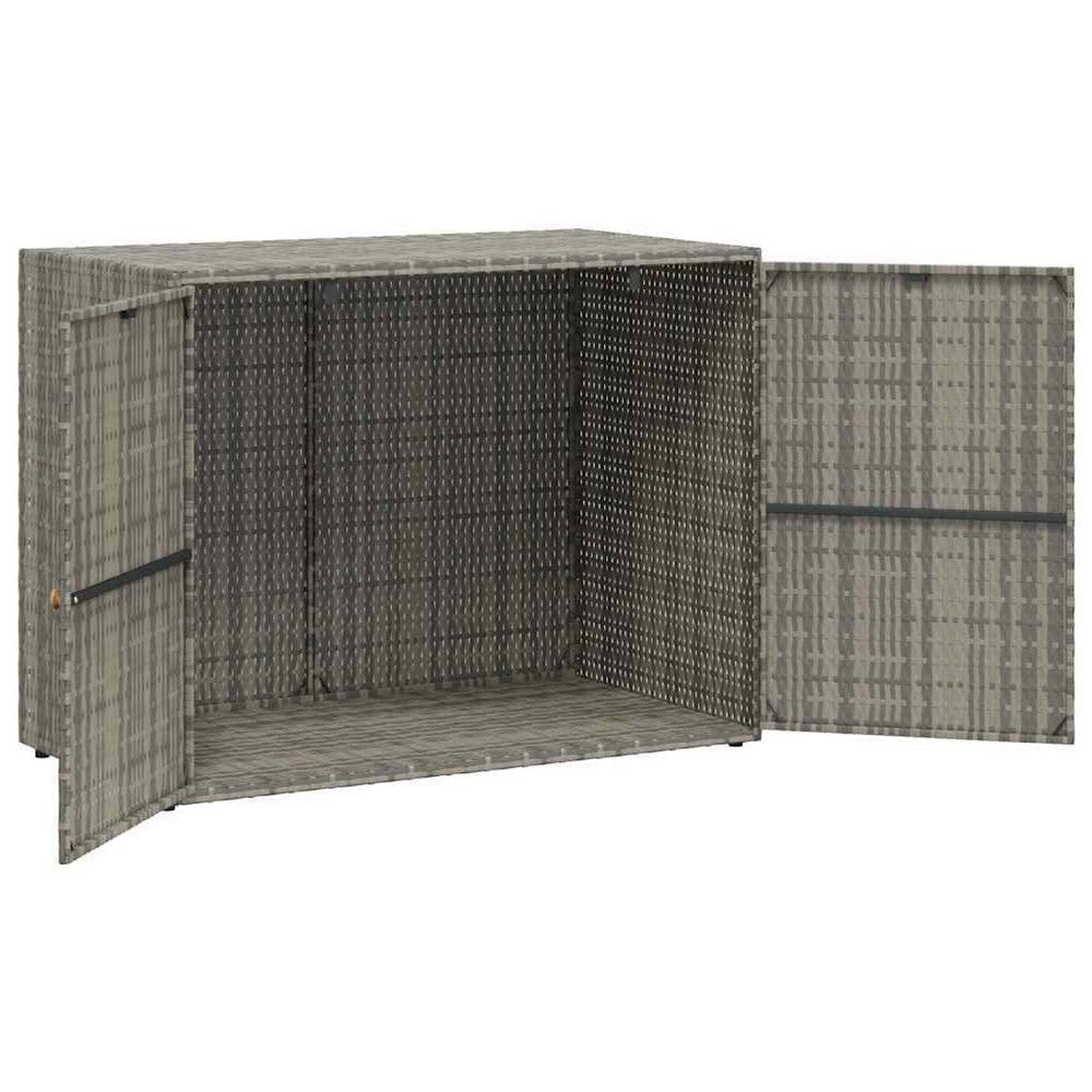 39’’ Garden Storage Cabinet | 2 Doors | Gray Poly Rattan Body BM340562