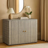 39" Garden Storage Cabinet | 2 Doors | Gray Poly Rattan Body
