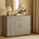 39" Garden Storage Cabinet | 2 Doors | Gray Poly Rattan Body