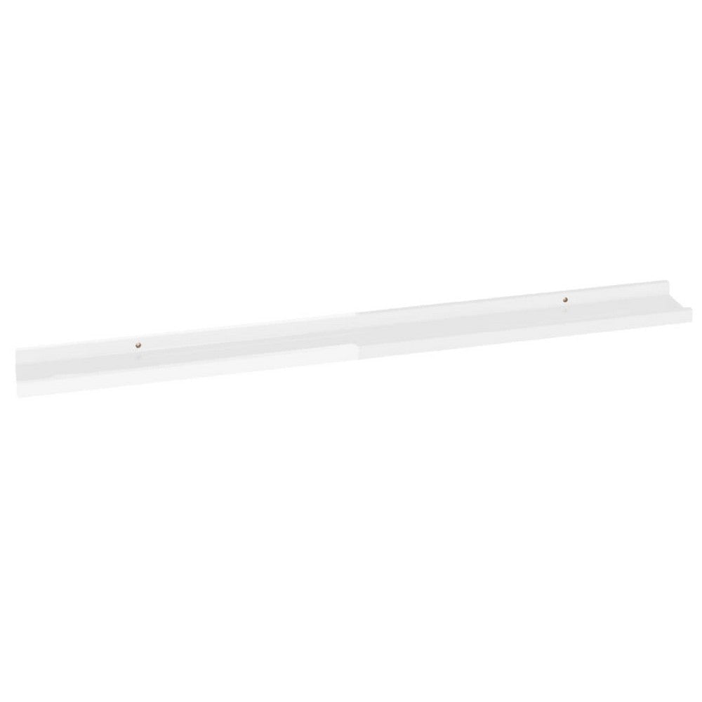 Yuli Modern Wall Shelf Set of 2 | White MDF | Raised Ledge Design 39’’ BM340563