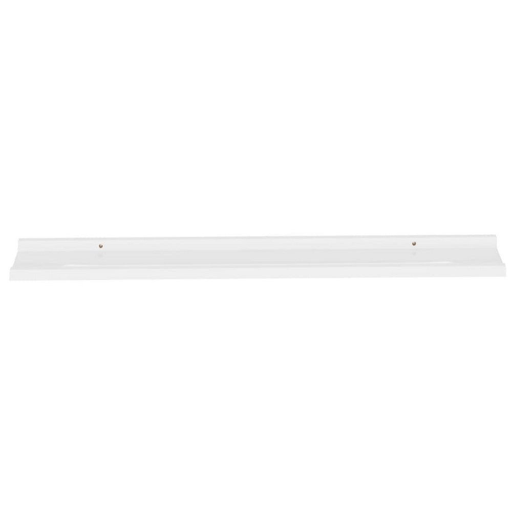 Yuli Modern Wall Shelf Set of 2 | White MDF | Raised Ledge Design 39’’ BM340563