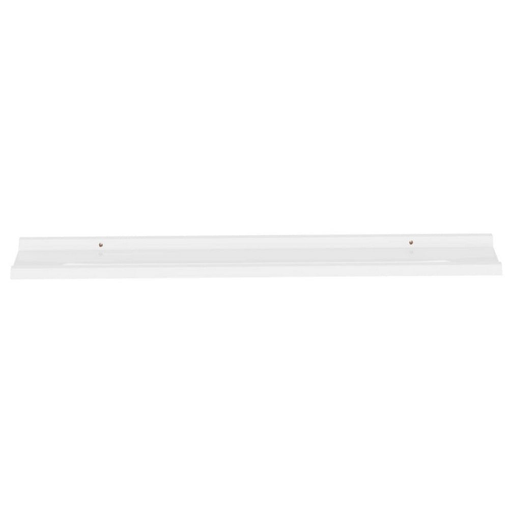 Yuli Modern Wall Shelf Set of 2 | Raised Ledge Design | White MDF 39’’