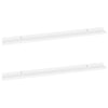 Yuli Modern Wall Shelf Set of 2 | Raised Ledge Design | White MDF 39’’