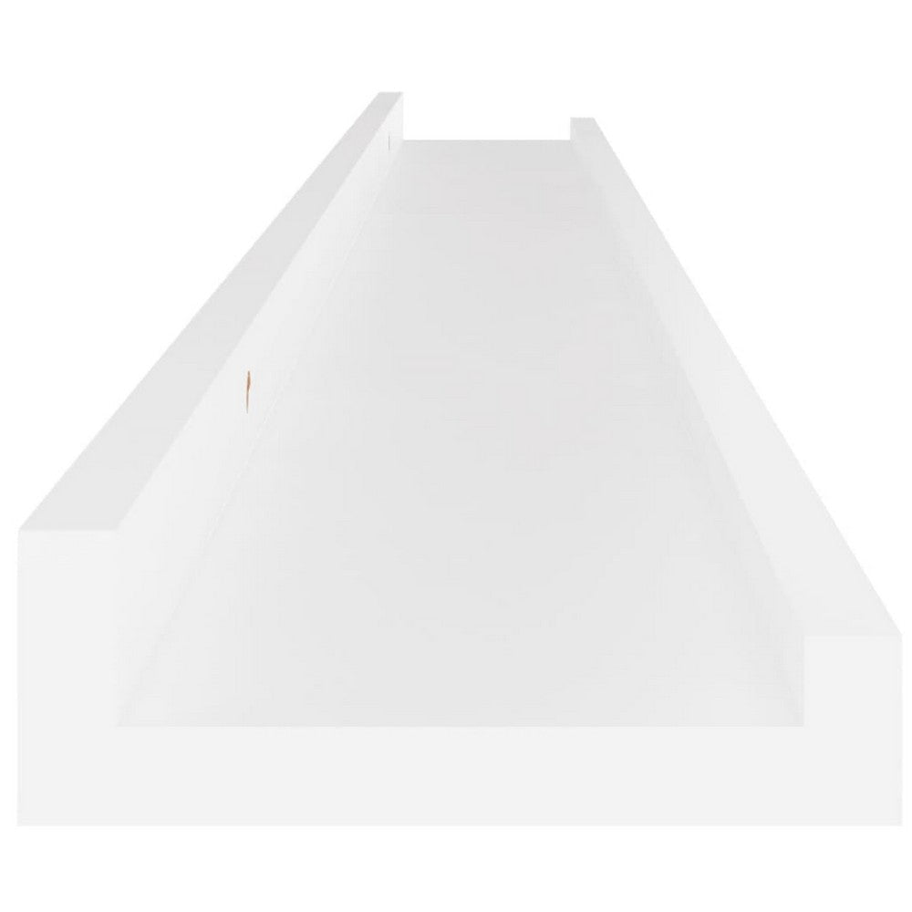 Yuli Modern Wall Shelf Set of 4 | Raised Ledge Design | White MDF 39’’