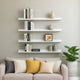 Yuli Modern Wall Shelf Set of 4 | Raised Ledge Design | White MDF 39’’