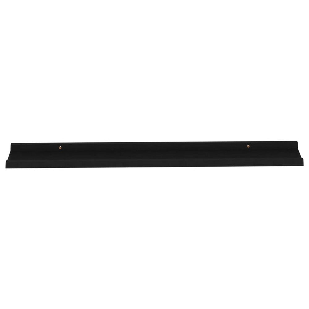 Yuli Modern Wall Shelf Set of 4 | Raised Ledge Design | Black MDF 39’’