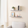 Yuli Modern Wall Shelf Set of 2 | Raised Ledge Design | Gray MDF 39’’