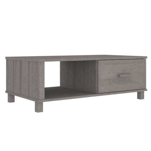 Coffee Table | 1 Drawer & 1 Shelf | Gray Solid Pine Wood | 39"