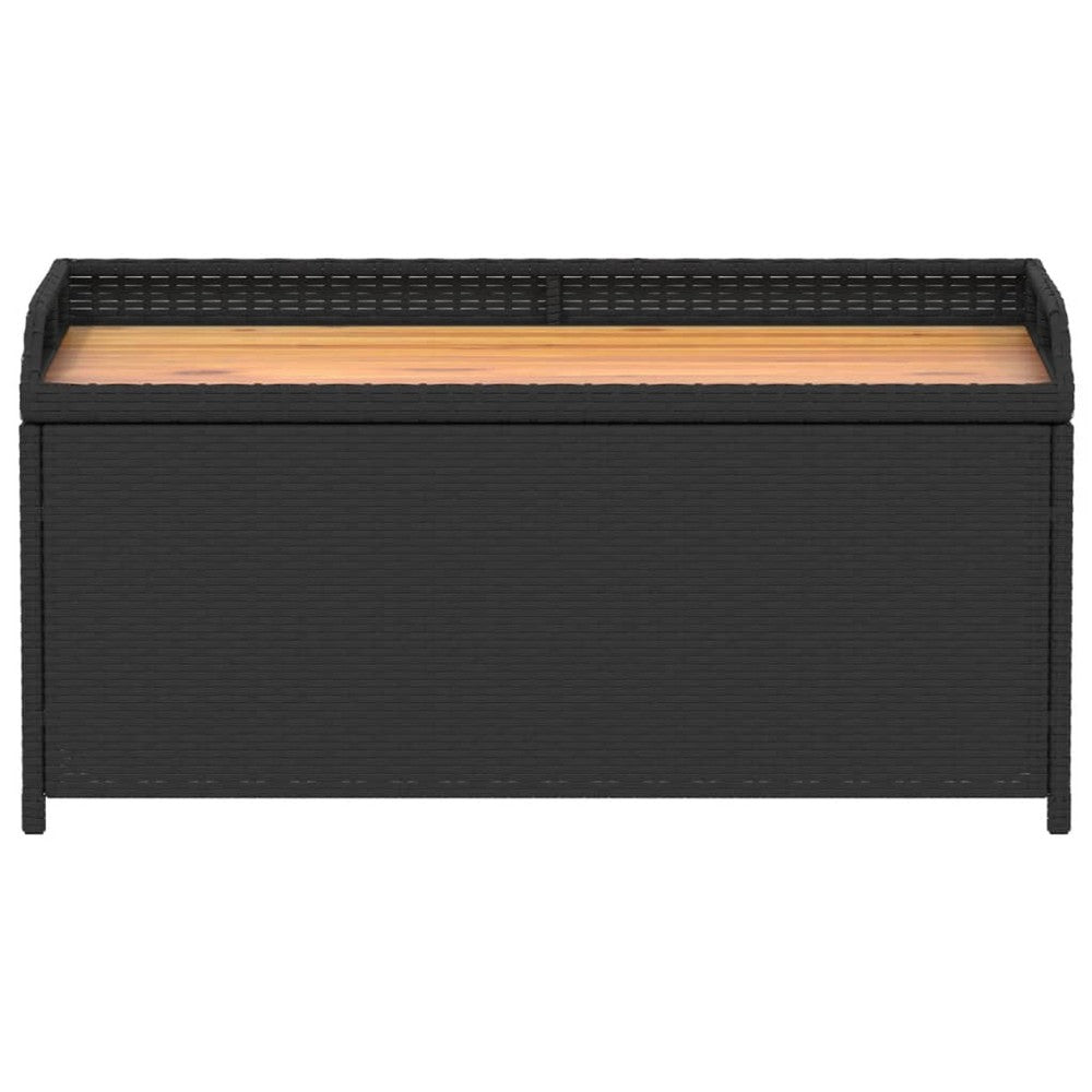 Foto Outdoor Bench | 39’’ | Black Wicker Rattan | Under Seat Storage BM340570