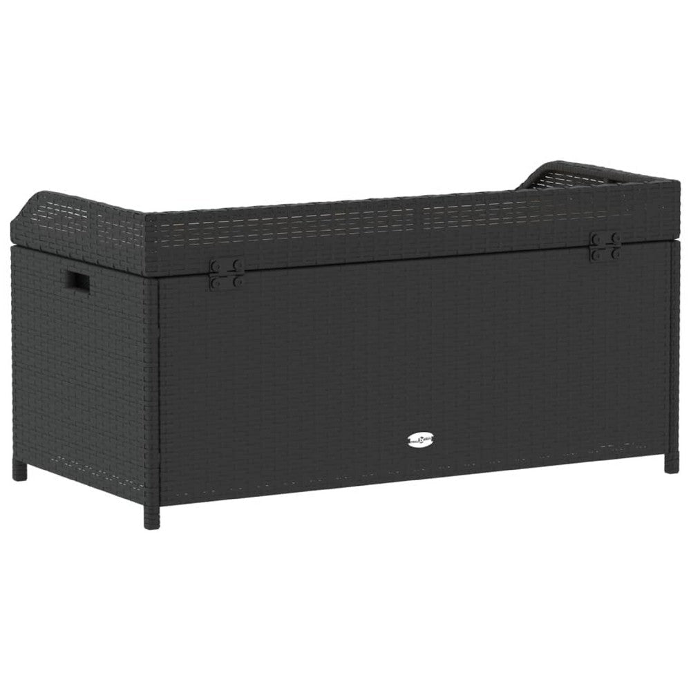 Foto Outdoor Bench | 39’’ | Black Wicker Rattan | Under Seat Storage BM340570
