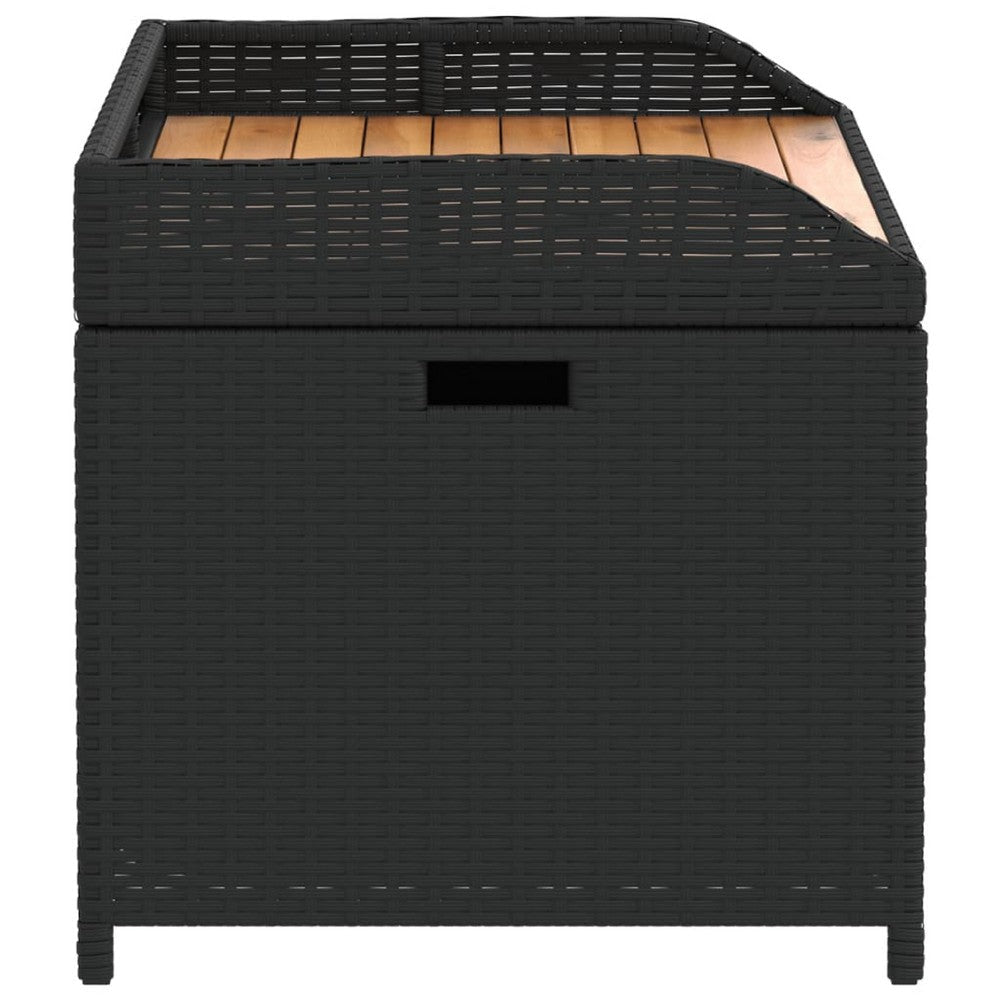 Foto Outdoor Bench | 39’’ | Black Wicker Rattan | Under Seat Storage BM340570