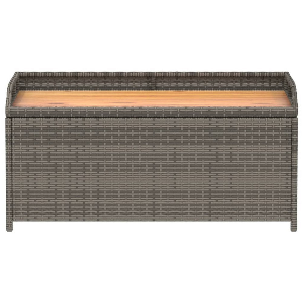 Foto Outdoor Bench | 39’’ | Gray Wicker Rattan | Under Seat Storage BM340571