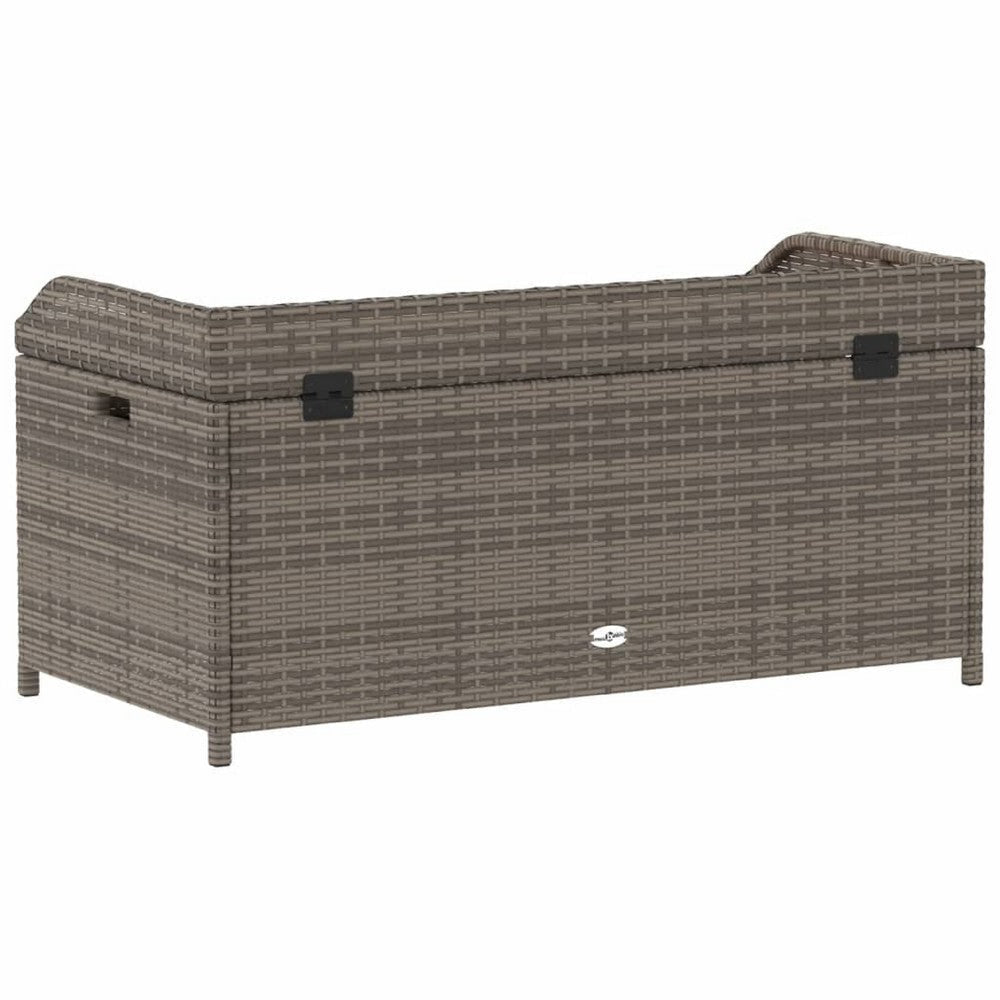 Foto Outdoor Bench | 39’’ | Gray Wicker Rattan | Under Seat Storage BM340571