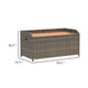 Foto Outdoor Bench | 39’’ | Gray Wicker Rattan | Under Seat Storage BM340571