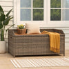 Foto Outdoor Bench | 39" | Gray Wicker Rattan | Under Seat Storage